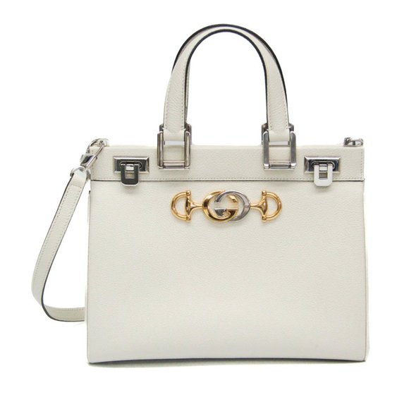 GUCCI White Leather Shoulder Bag - Picture 1 of 15